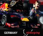 Sebastian Vettel Grand Prix Almanya 2013 yılında zaferi kutluyor